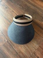 Zonnehoed / zonneklep - hoed / pet in donkerblauw riet, Ophalen of Verzenden, Zo goed als nieuw, Pet