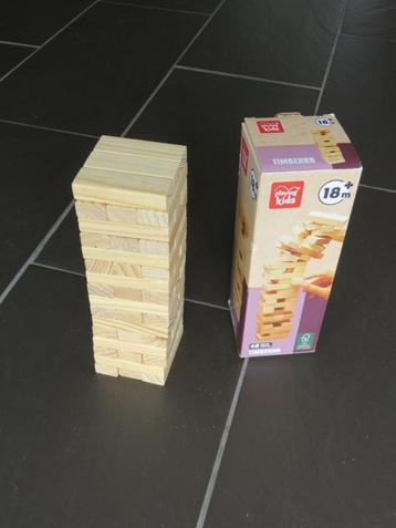Houten stapelspel, Timberrr, zoals als Jenga. Als nieuw beschikbaar voor biedingen