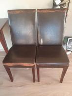 2 koloniale, leren stoelen gratis op te halen., Huis en Inrichting, Stoelen, Ophalen, Gebruikt, Twee, Bruin