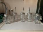 5x Cactus glas met rietje, Ophalen of Verzenden, Nieuw, Bierglas