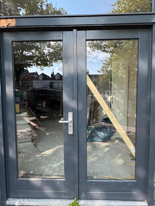 Openslaande (Tuin)deuren, Doe-het-zelf en Verbouw, Kozijnen en Schuifpuien, Gebruikt, Overige typen, Hout, Inclusief glas, Ophalen