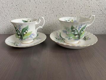 Paar kop en schotel Royal Albert Cheverell Summertime Series beschikbaar voor biedingen