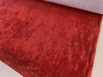 STOF VOORDESIGN: donker rode velours meubelstof vleug P/M, 200 cm of meer, Nieuw, Polyester, Ophalen of Verzenden