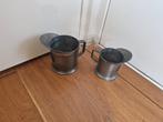 Antieke Tinnen Bekers - Set van Twee, Antiek en Kunst, Antiek | Tin, Ophalen of Verzenden