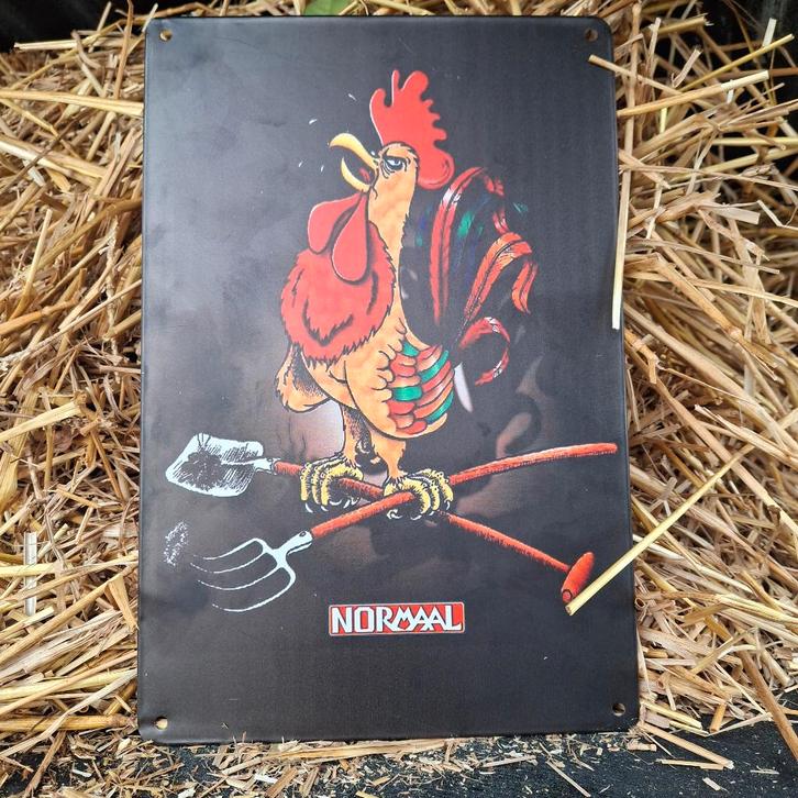 Beroemde Normaal Haan Metalen wandplaat, Verzamelen, Muziek, Artiesten en Beroemdheden, Zo goed als nieuw, Poster, Artwork of Schilderij