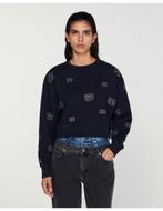 Cropped sweater Sandro 3/L, Kleding | Dames, Maat 38/40 (M), Zwart, Sandro, Ophalen of Verzenden