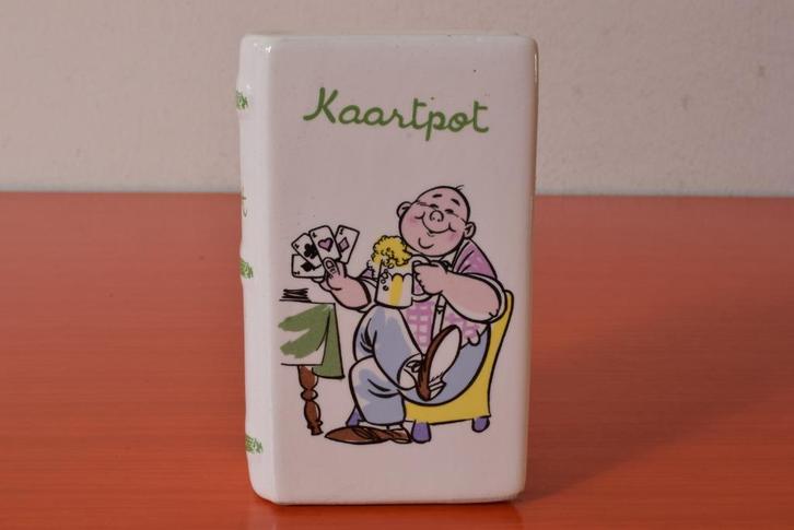 Superleuke retro vintage aardewerk spaarpot / kaartpot, Verzamelen, Spaarpotten, Zo goed als nieuw, Object of Gebouw, Steen, Aardewerk of Keramiek