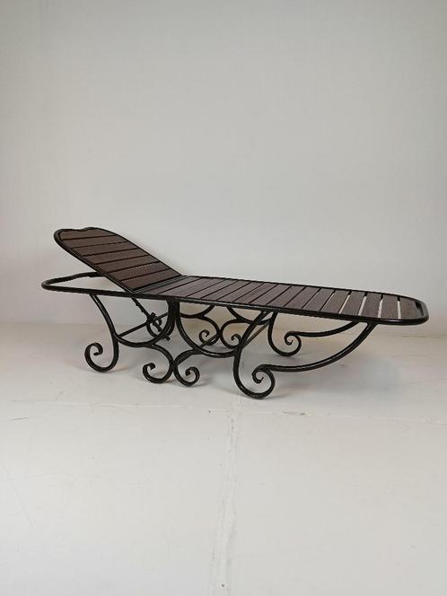 Prachtig Antieke Smeedijzeren Tuin LigBed (italiaans), Antiek en Kunst, Antiek | Meubels | Stoelen en Banken, Ophalen
