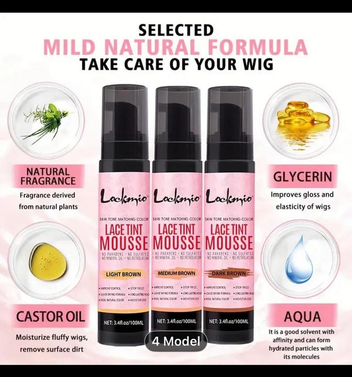 Getinte mousse voor het kant gedeelte van je pruik, Sieraden, Tassen en Uiterlijk, Uiterlijk | Gezichtsverzorging, Nieuw, Verzorging