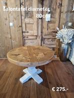 Landelijke Brocante Kloostertafel Salontafel € 249.-, 50 tot 100 cm, Rond, Zo goed als nieuw, Minder dan 50 cm