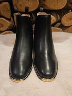 Coach Nichole Beadchain Trim Leather Ankle Boots Black, Ophalen of Verzenden, Zo goed als nieuw, Zwart, Sneakers of Gympen