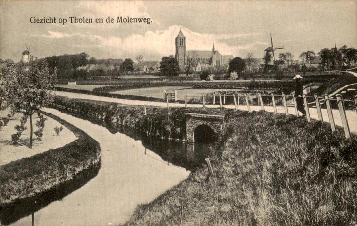 Tholen - Molenweg, Verzamelen, Ansichtkaarten | Nederland, Ongelopen, Zeeland, 1920 tot 1940, Ophalen of Verzenden