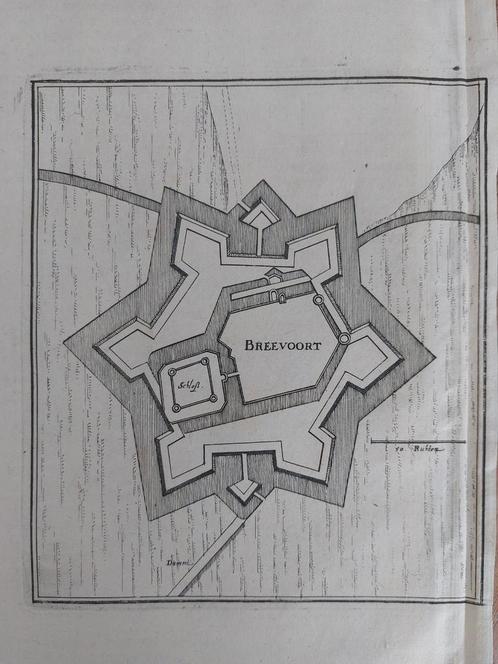 77 / plattegrond Bredevoort Breevoort Kopergravure uit 1659, Antiek en Kunst, Kunst | Etsen en Gravures, Ophalen of Verzenden