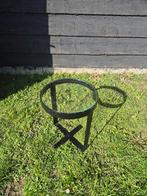 Custom made tafeltje met glasplaat, Huis en Inrichting, Tafels | Bijzettafels, 45 tot 60 cm, Minder dan 55 cm, Gebruikt, Rond