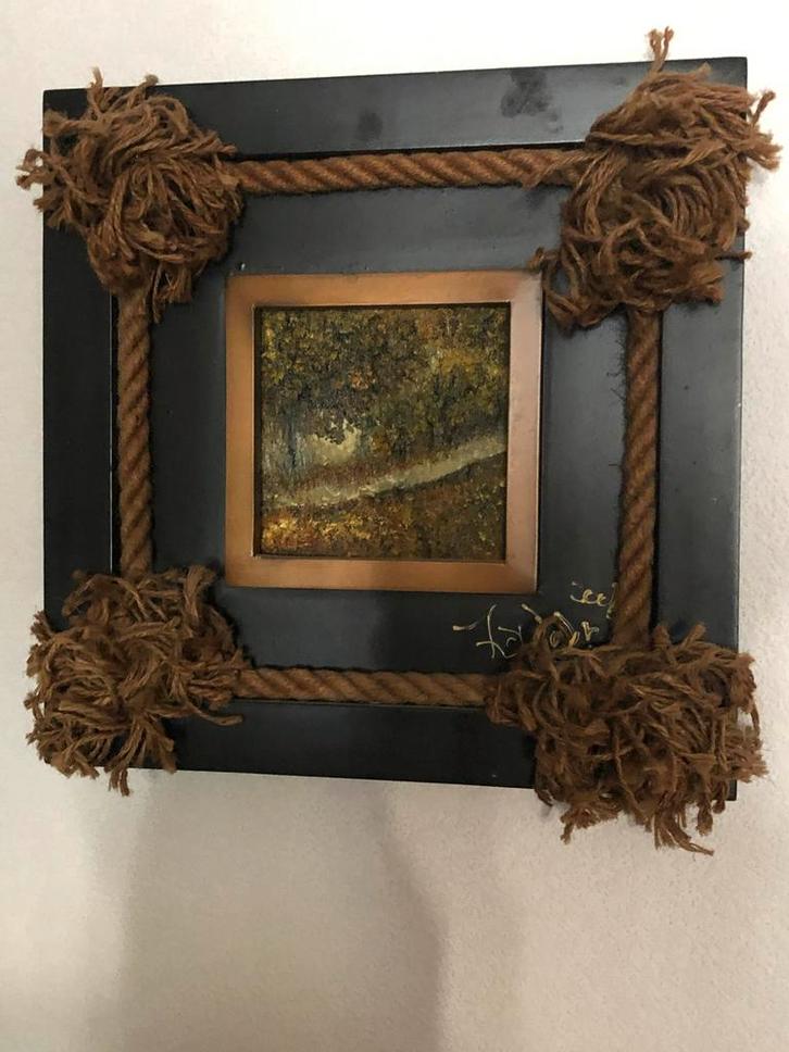 Klein Vietnamees Olieverf Schilderijtje ( Chaî Pu), Antiek en Kunst, Kunst | Schilderijen | Klassiek, Ophalen of Verzenden