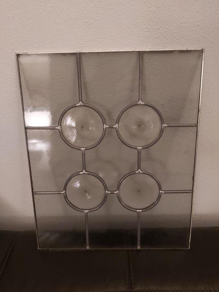 Glas in lood paneel met antiek glas, Antiek en Kunst, Antiek | Glas en Kristal, Ophalen