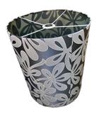 Lampenkap zwart met bloemmotief zilvergrijs, Huis en Inrichting, Lampen | Lampenkappen, Ophalen, 25 tot 50 cm, Zwart, Rond