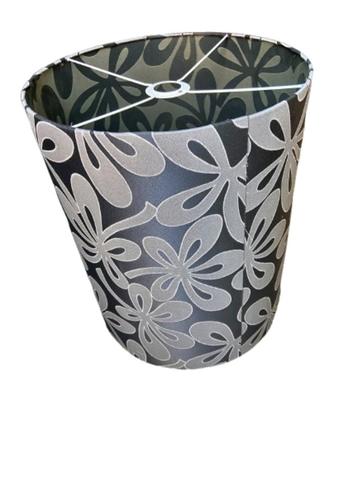 Lampenkap zwart met bloemmotief zilvergrijs beschikbaar voor biedingen