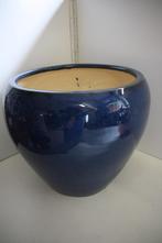Mooie geglazuurde keramiek bloempot blauw. Nieuw., Tuin en Terras, Bloempotten, Rond, Nieuw, Ophalen of Verzenden, Balkon