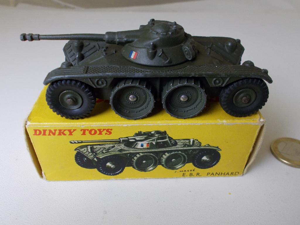 1958 Dinky Toys 80A E.B.R. PANHARD TANK + ORIG. DOOSJE! (-B), Ophalen of Verzenden, Zo goed als nieuw, Overige typen, Dinky Toys