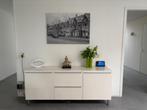 Wit dressoir met 2 kastjes met planken en 2 laden., Ophalen, Gebruikt, 50 tot 100 cm, 25 tot 50 cm