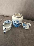 Delfts Blauw Set: Zwaantje, Asbakje & Lepelhouder, Antiek en Kunst, Antiek | Porselein, Ophalen of Verzenden