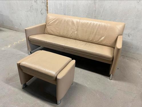 Jori So Good 2,5 zits bank Leer Design Poef, Huis en Inrichting, Banken | Bankstellen, Zo goed als nieuw, 75 tot 100 cm, Leer