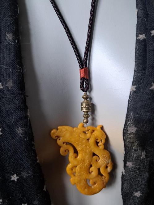 A03 Antique Chinese nat.Jade handcarved dragon & griffioen, Antiek en Kunst, Kunst | Niet-Westerse kunst, Ophalen of Verzenden
