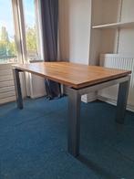 Houten eettafel met metalen poten MOET WEG 158x100x75, Ophalen, 100 tot 150 cm, Eikenhout, 150 tot 200 cm