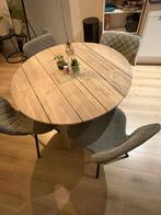 Table with 6 chairs, Huis en Inrichting, Tafels | Eettafels, Ophalen, Rond, Zo goed als nieuw, Vier personen