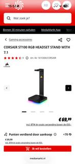 Corsair st100 rgb headset standaard zwart zgan, Ophalen of Verzenden, Zo goed als nieuw, Bedraad