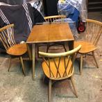 4 stoelen stoel chairs 1 tafel table Ercol Engeland vintage, Huis en Inrichting, Stoelen, Ophalen, Gebruikt, Nvt, Nvt