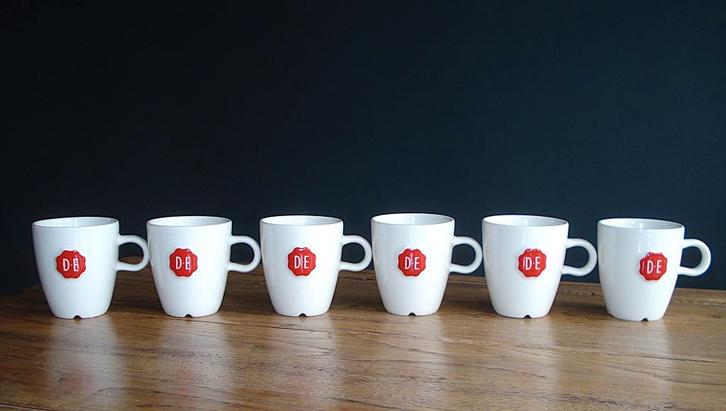 Nieuw - 6x Douwe Egberts - DE koffie kopjes, Huis en Inrichting, Keuken | Servies, Nieuw, Kop(pen) en/of Schotel(s), Overige stijlen