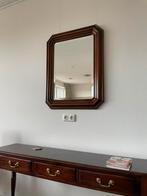 Notenhouten spiegel, Huis en Inrichting, Woonaccessoires | Spiegels, Ophalen, Zo goed als nieuw, Rechthoekig, Minder dan 100 cm
