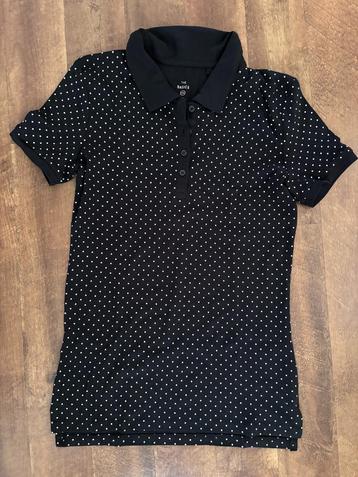 Polo shirt maat S - zwart met witte stipjes - C&A - nieuw beschikbaar voor biedingen