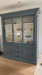 Grote landelijke buffetkast grijsblauw/petrol, Huis en Inrichting, Ophalen, Gebruikt, Landelijk, 200 cm of meer