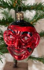 OUD GLAZEN KERSTBOOM KERSTBAL VERSIERING KRAMPUS DUIVEL, Ophalen of Verzenden, Zo goed als nieuw