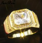 Trendy 18k goud vergulde ring met zirkoon, Sieraden, Tassen en Uiterlijk, Ringen, 20 of groter, Heer, Nieuw, Ophalen of Verzenden