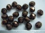20 glas facet kralen 8mm. koper, Ophalen of Verzenden, Nieuw, Kraal