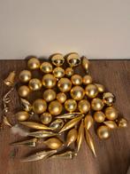 50 Kerstballen van goud van glas, Diversen, Kerst, Ophalen of Verzenden, Zo goed als nieuw