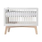 Kidsmill Sixties ledikant peuterbed Wit-Mat/Naturel 70 x 140, Ophalen, 70 tot 85 cm, 140 tot 160 cm, Zo goed als nieuw