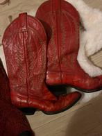 Montana echt leren cowboylaarzen – handgestikt & rood, Overige typen, Ophalen of Verzenden, Gedragen, Rood
