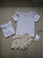 Shirtje t-shirt lila + koko noko broekje bloemen mt 110, Ophalen of Verzenden, Zo goed als nieuw, Meisje, Setje