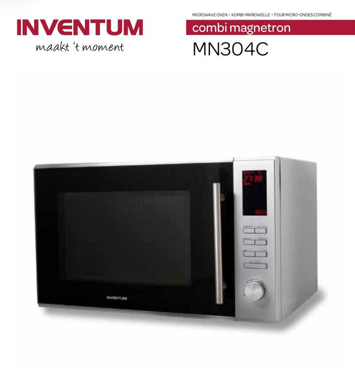 Inventum MN304C Combi Magnetron - Zo goed als nieuw!, Witgoed en Apparatuur, Magnetrons, Zo goed als nieuw, Vrijstaand, Combimagnetron