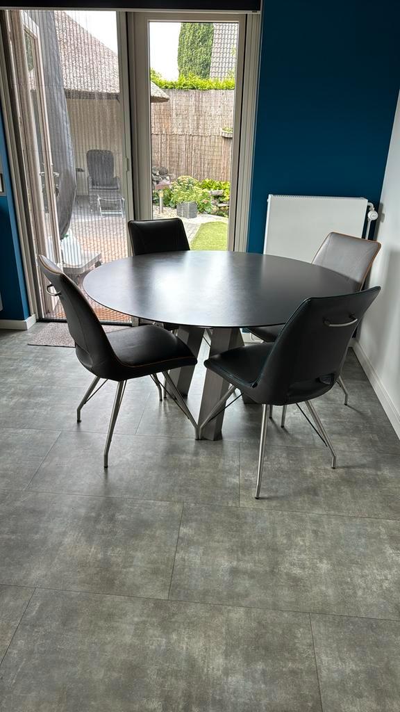 Eetkamer tafel en 5 stoelen, Huis en Inrichting, Tafels | Eettafels, Zo goed als nieuw, 100 tot 150 cm, Vijf personen of meer