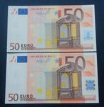 2x 50 euro 2002 nummers opvolgend (belgie) print TO36D4, Ophalen of Verzenden, Overige landen, 50 euro, Setje