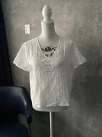 Jacqueline de Yong witte broderie blouse maat l (M), Maat 38/40 (M), Wit, Ophalen of Verzenden, Zo goed als nieuw