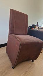 Gratis 4 Bruine Suede Stoelen op Wieltjes, Ophalen, Overige materialen, Gebruikt, Bruin