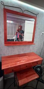 Kaptafel  met kruk en spiegel zwaar gietijzeren onderstel, Ophalen, Overige materialen, Gebruikt, 50 tot 100 cm