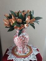 Bos houten rozen op vaas., Huis en Inrichting, Woonaccessoires | Droogbloemen, Ophalen of Verzenden, Gebruikt